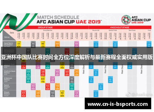 亚洲杯中国队比赛时间全方位深度解析与最新赛程全面权威实用版